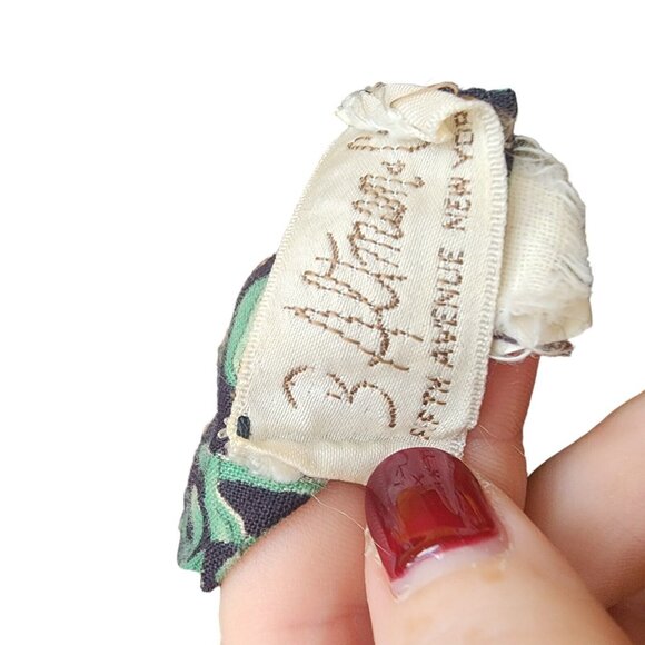 Vintage Women Paganne B Altman & Co Dress Floral Black Retro - Picture 7 of 9